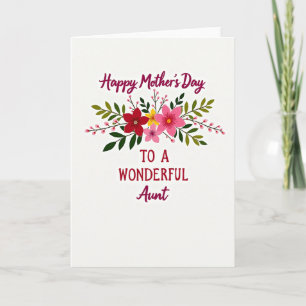 Tarjeta del Día de las Tías Florales Carmesí