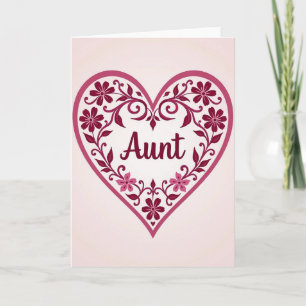 Tarjeta del Día de las Tías Florales Corazón
