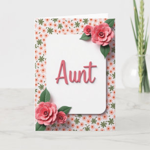 Tarjeta del Día de las Tías Florales de Coral