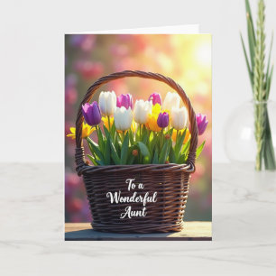 Tarjeta del Día de las Tías Llenas de Flores