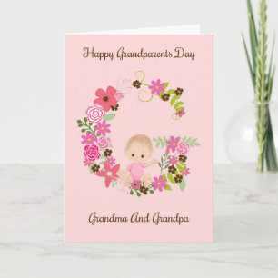 Tarjeta del Día de los Abuelos de la Bebé Niña