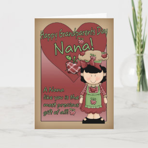 Tarjeta del día de los abuelos de Nana - pequeña