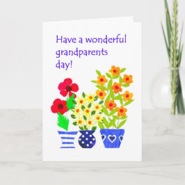 Tarjeta del día de los abuelos - flower power
