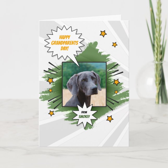 Tarjeta del Día de los Abuelos Perros con foto de Mascota (Anverso)