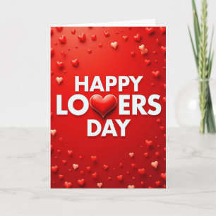 Tarjeta del Día de los Amantes Románticos Rojos