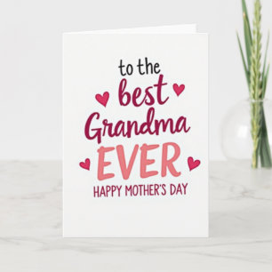 Tarjeta del Día de los Mejores Corazones de Abuela