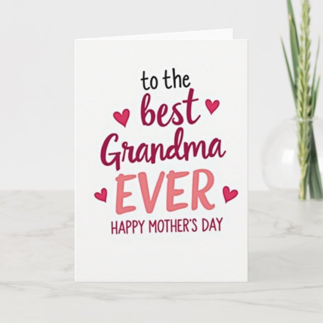 Tarjeta del Día de los Mejores Corazones de Abuela (Anverso)