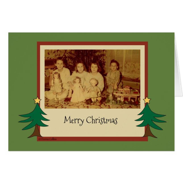 Tarjeta del día de los Navidades de moda con niños (Anverso (Horizontal))