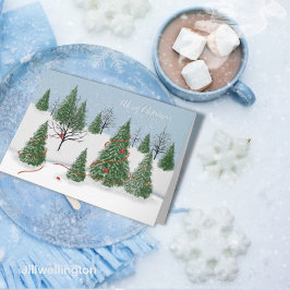 Tarjeta del Día de los Navidades Forestales Encant