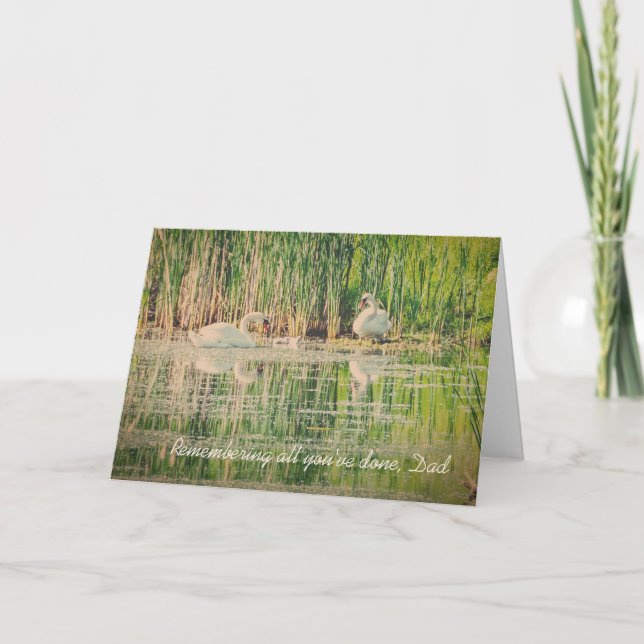 Tarjeta del Día de los Padres de Cisne Salvaje (Anverso)