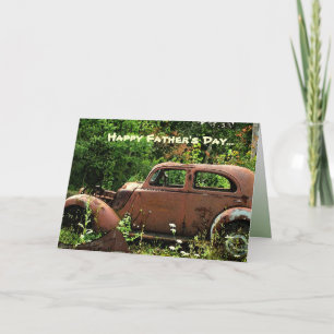 Tarjeta del Día de los Padres de los Coches Antigu