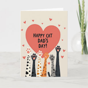 Tarjeta del Día de los Papás Gatos de Loving Paws