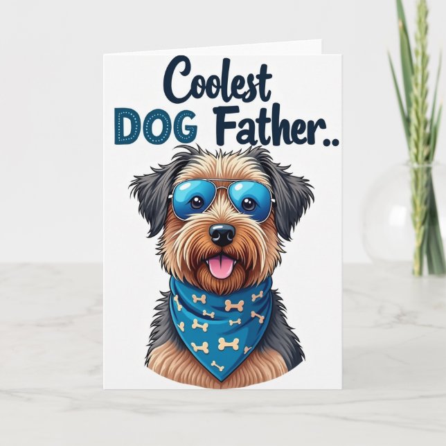 Tarjeta del Día de los Papás Perros Elegantes (Anverso)