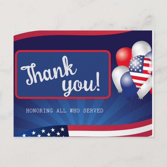 Tarjeta del Día de los Veteranos (Anverso)