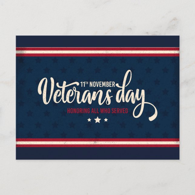 Tarjeta del Día de los Veteranos (Anverso)