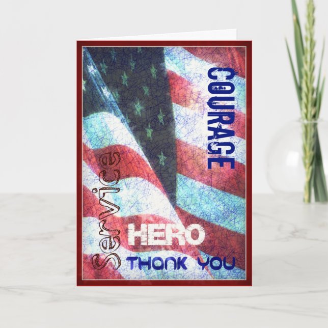 Tarjeta del Día de los Veteranos de Coraje - Héroe (Anverso)
