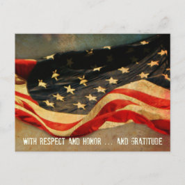 Tarjeta del Día de los Veteranos de Respeto, Honor