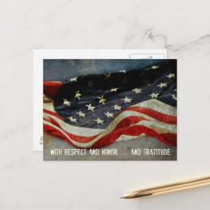 Tarjeta del Día de los Veteranos Respeto, Honor y 