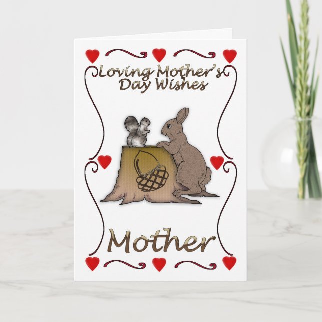 Tarjeta del día de madre con la ardilla y el (Anverso)