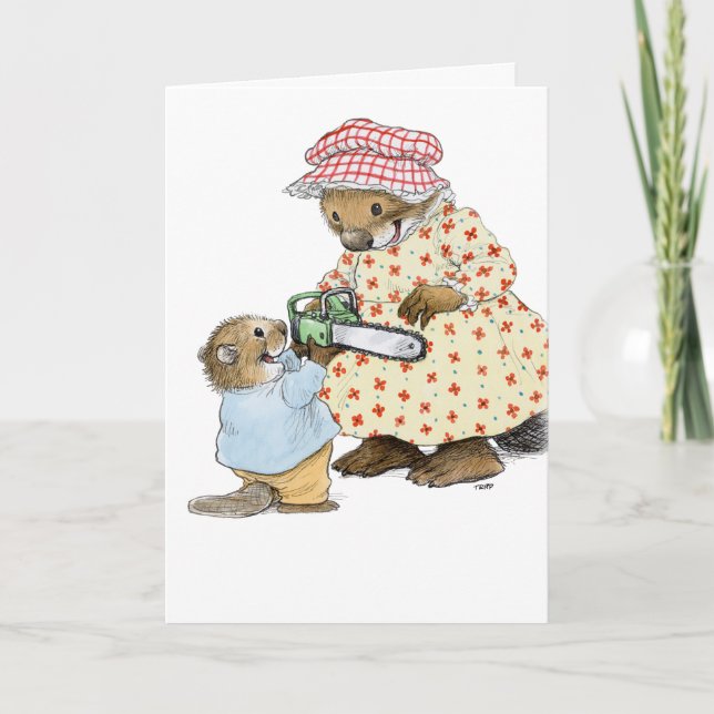 Tarjeta del día de madre del castor (Anverso)