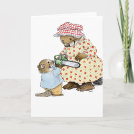 Tarjeta del día de madre del castor