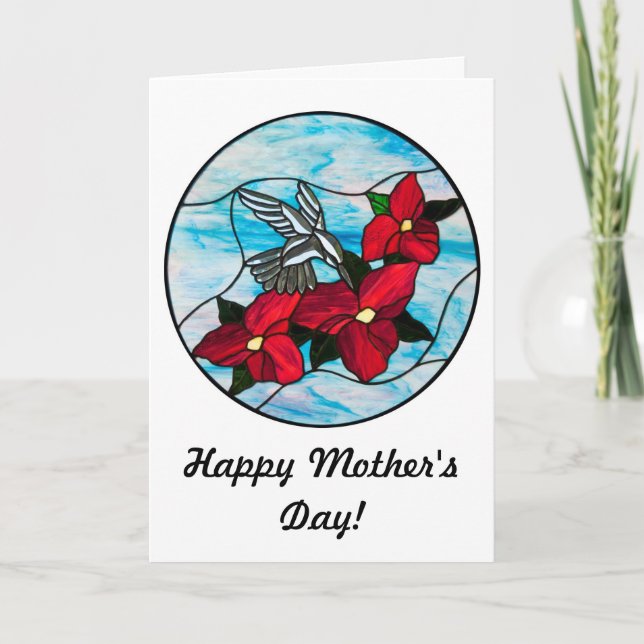 Tarjeta del día de madre del colibrí (Anverso)