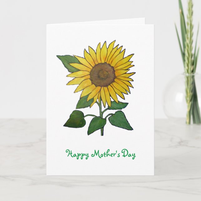 Tarjeta del día de madre del girasol (Anverso)