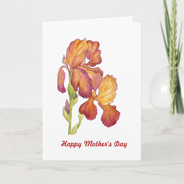 Tarjeta del día de madre del iris (Anverso)