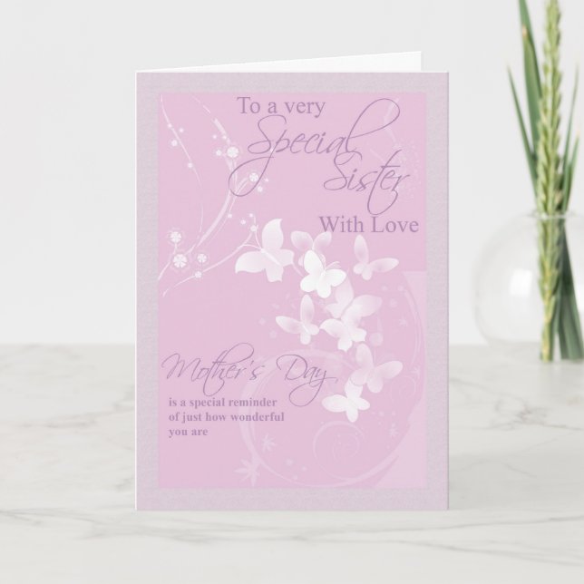 Tarjeta del día de madre, hermana especial (Anverso)