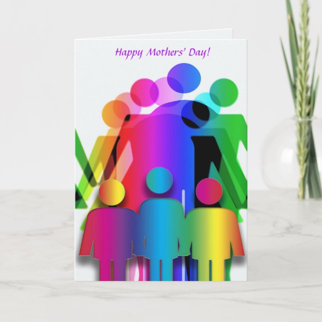 Tarjeta del día de madres para las familias con (Anverso)