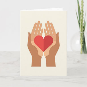Tarjeta del Día de Manos y Corazones Amorosos
