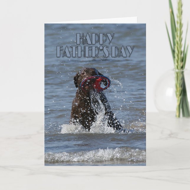 Tarjeta del día de padre - chocolate Labrador (Anverso)