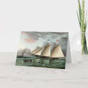 Tarjeta del día de padre con el Schooner