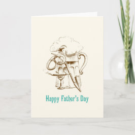 Tarjeta del día de padre de la cerveza y del