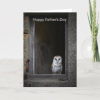 Tarjeta del día de padre de la lechuza común