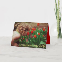 Tarjeta del día de padre de la niña del papá