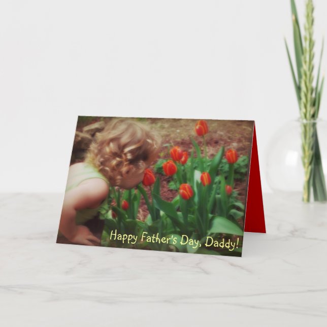 Tarjeta del día de padre de la niña del papá (Anverso)