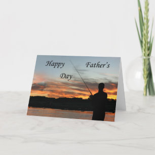 Tarjeta del día de padre de la pesca de la puesta