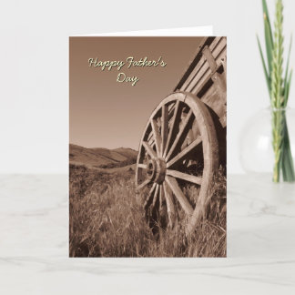 Tarjeta del día de padre de la rueda de carro