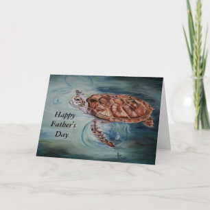 Tarjeta del día de padre de la tortuga de mar