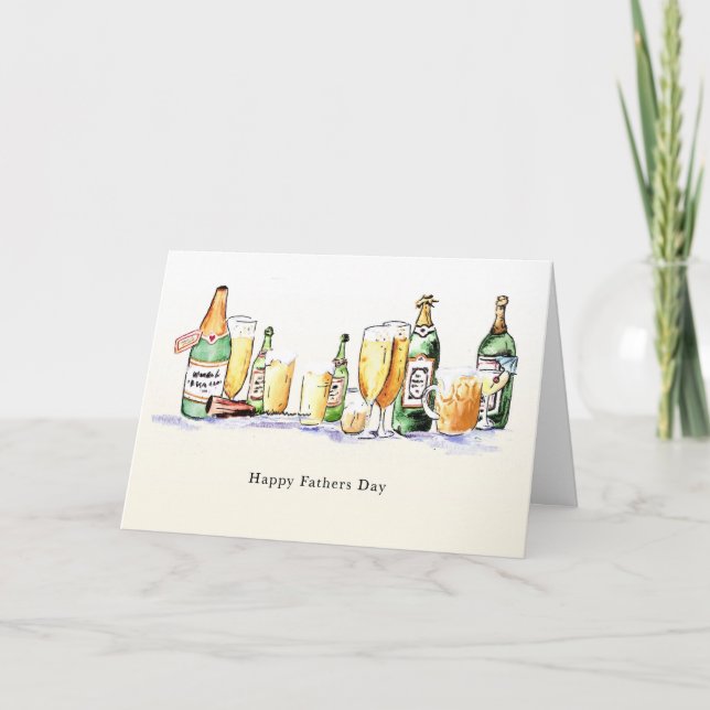 tarjeta del día de padre de las bebidas (Anverso)
