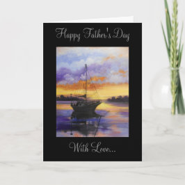 Tarjeta del día de padre del barco de vela