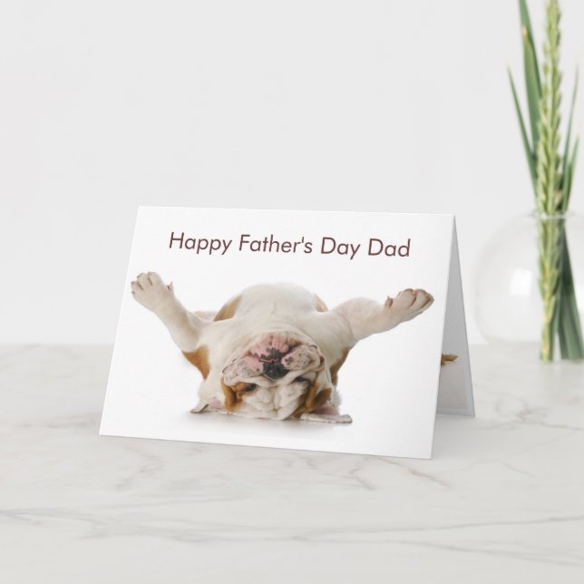 Tarjeta del día de padre del bulldog (Anverso)