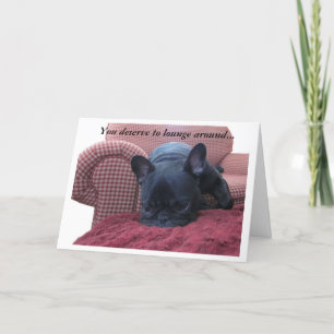 Tarjeta del día de padre del bulldog francés