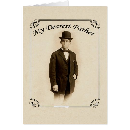 Tarjeta del día de padre del caballero del vintage