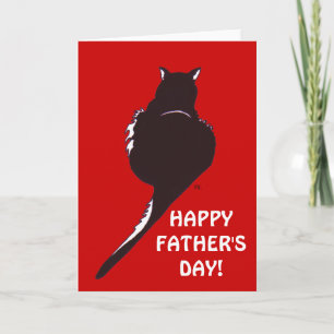Tarjeta del día de padre del gato negro