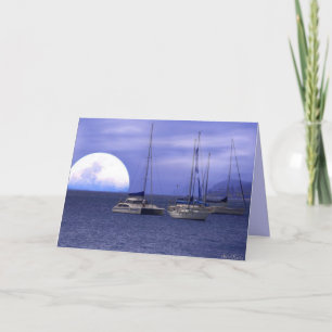 Tarjeta del día de padre del río de la luna con