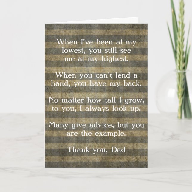 Tarjeta del día de padre, gracias (Anverso)