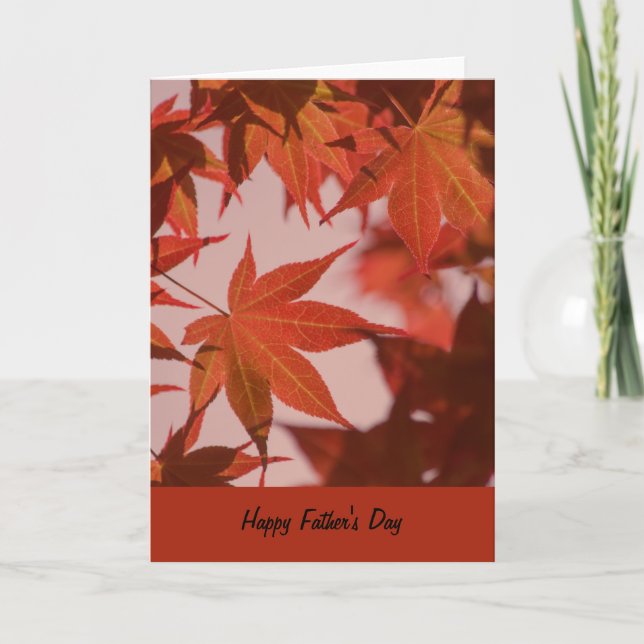 Tarjeta del día de padre, hojas de arce vibrantes (Anverso)