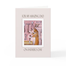 Tarjeta del día de padre, papá, perro del Corgi en